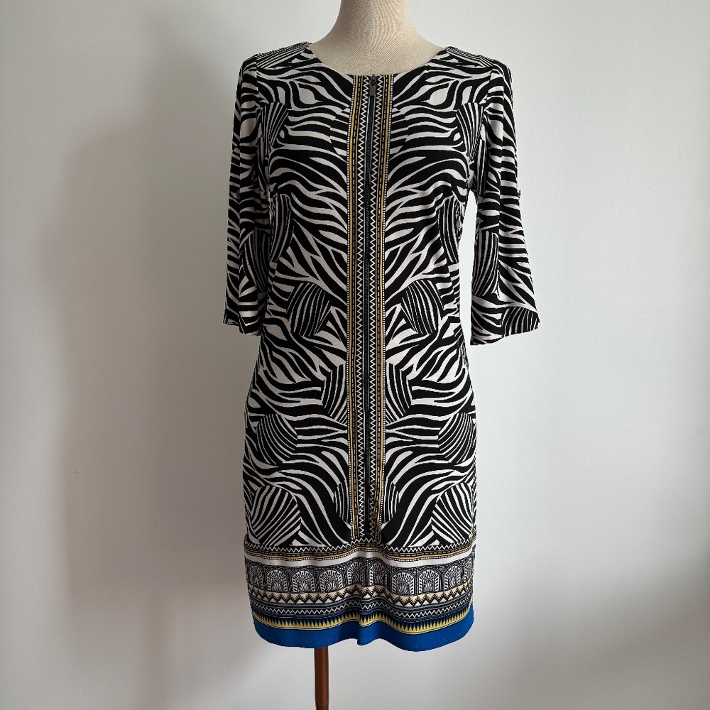 Laundry by Shelli Segal - Black and White Zebra Slip On Dress
